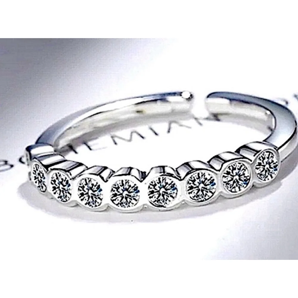 NEW Girls Kids White Gold Plated S925‎ Adjustable Band Ring